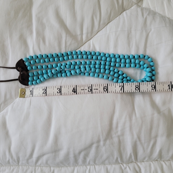 JCrew Turquoise and Chocolate Brown Leather Necklace - Picture 7 of 8
